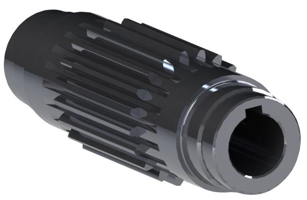 Pinion shaft with shaft end on both sides - shaft extension dimensions Keyway acc.