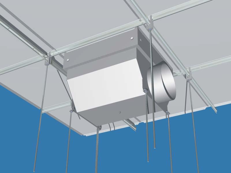 Installation Samples Example for Ceiling Fixation and Mounting Ceiling Fixation CGF/CGG ceiling outlet mounted into a suspended ceiling