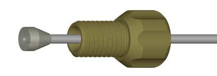 The Inverted Cone Fitting System Inverted cone fittings give a simple, compression fitting. A Tefzel cone is matched to the outside diameter of the tubing to be used.