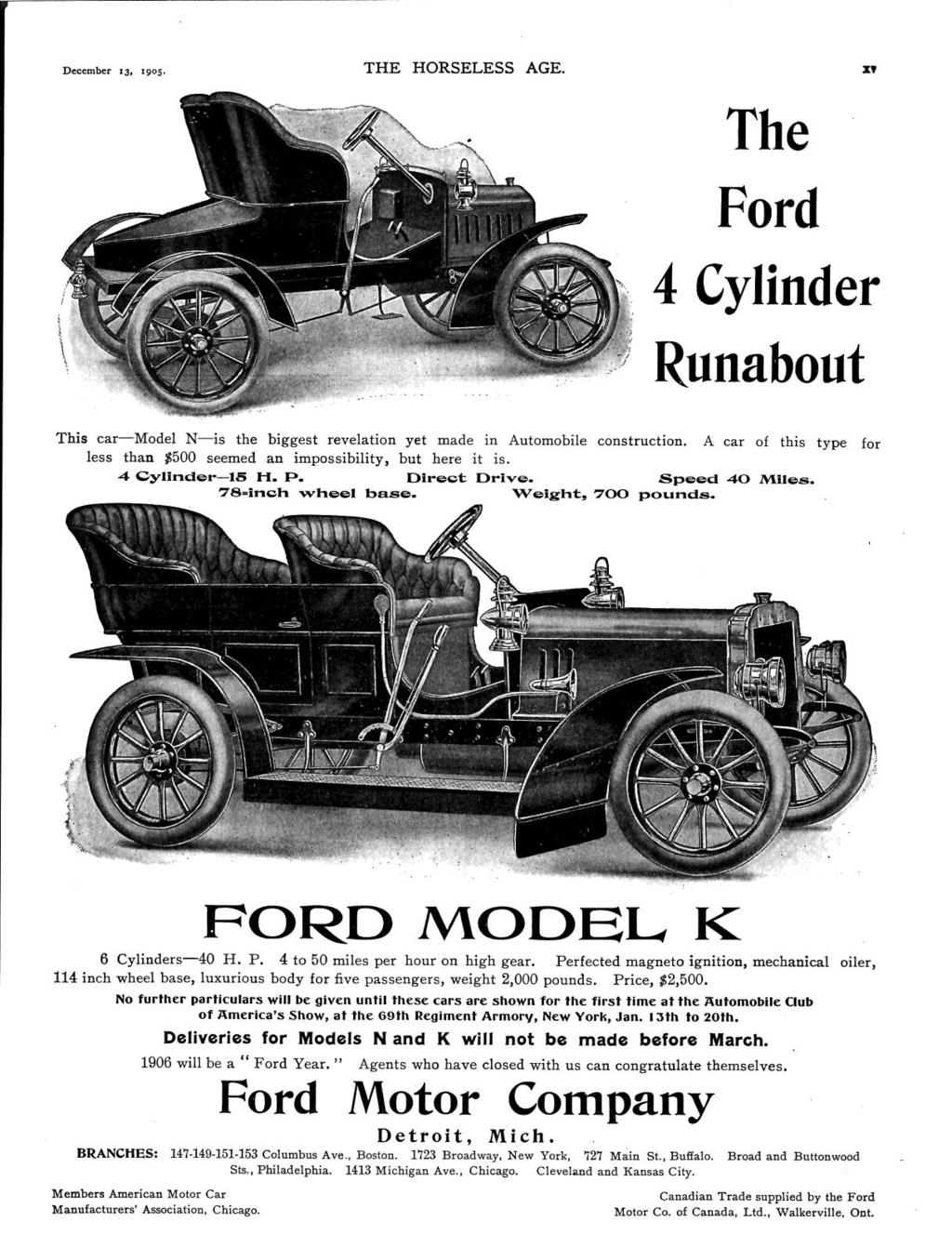 2011 The 1903-1909 Early Ford Registry Newsletter page 11 The EFR Technical Corner (continued from page 10) This ad was printed in
