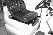 ADJUSTABLE SEAT (OPTION) The optional adjustable seat has a position adjustment lever that allows the operator to move the seat forward or backward to the desired position.
