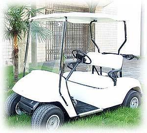 Electric Golf Cart Specifications Motor: 36V, 1 kw Size: 2360 x 1180 x 1700mm Weight (excluding batteries): 254kgs Seat capacity: 2 persons Maximum speed: 15 to 22kph Maximum loading: 362kgs Minimum
