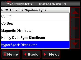 select your ignition type, highlight Hyperspark Distributor (Figure 6), and press Next.
