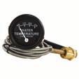 2 ENGINE SYSTEM TP-AA6295W6 Water temperature gauge. 6 lead with glass lens and metal base. White face with black bezel. "John Deere" logo on face.