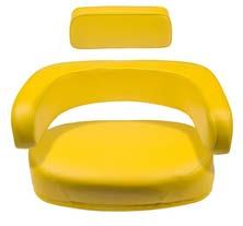 9 MISCELLANEOUS John Deere Steel Backed Seat Components TSTY26550 Seat Cushion Assemblies Seat Cushion Set (4 Pc), yellow vinyl.