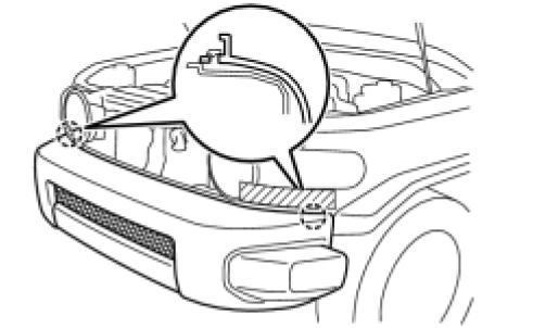Fig 17-5 (f) Disengage the 4 claws and remove the plastic hood lock release