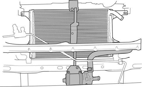 (d) Install the new hood support bracket/pump assembly with the original fasteners (Fig 18-5). Torque: 8 Nm (71 in lbf) Fig 18-5 (e) Reinstall the hood lock assembly (Fig 18-6).