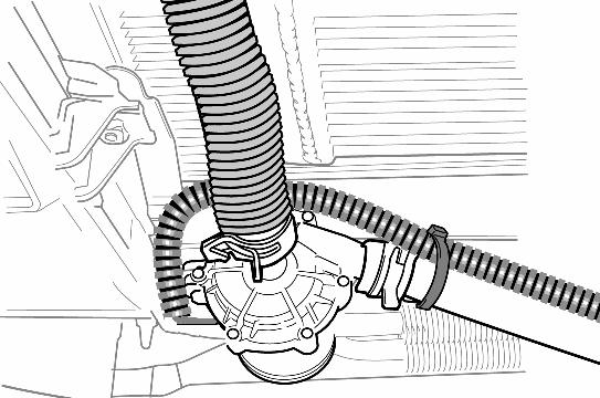Fig 23-12 (l) Continue with the wire harness through the radiator bulkhead and down along the