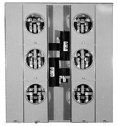 CONDOMINIUM METERING BANKS RINGLESS OH/UG SERVICE W 0 / 0 VAC U8-X-PED-KK (Order breakers and pedestal raceway as extra) U8-X (Shown without pedestal) VERTICAL AMP/POSITION 00 AMP/POSITION CONDO MTR.
