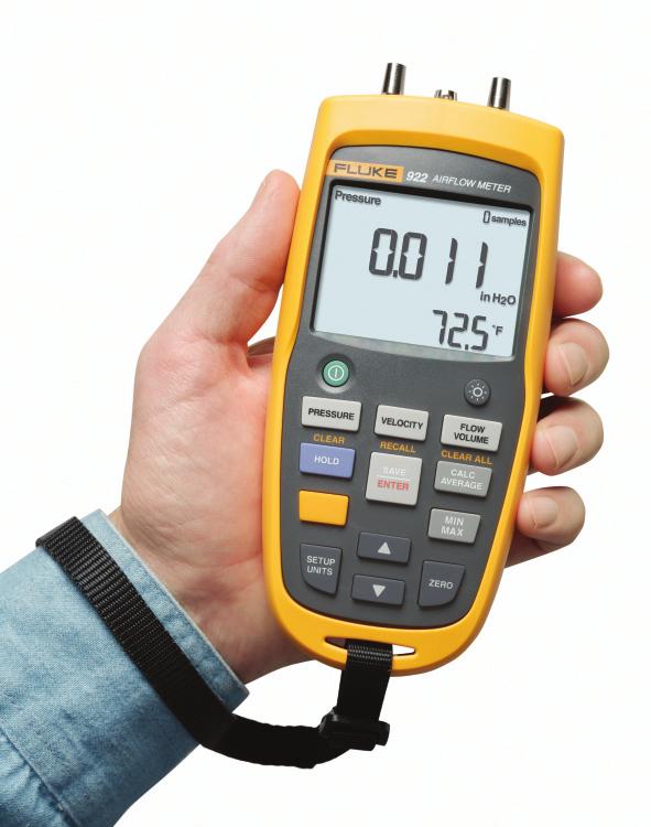 Compatible with most pitot tubes, the Fluke 922 allows technicians to conveniently enter their duct shape and dimensions for maximum measurement accuracy.