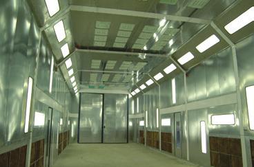 Side Downdraft Spray Booths Heavy Duty Bolted Construction Angled Top Lighting Available in a Wide Range of Designs to Meet Any Production Requirement A more economical solution for shops that are