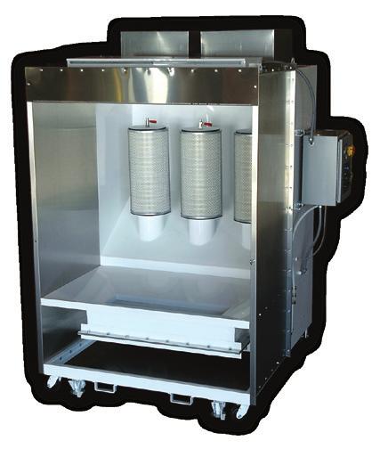 Lab Powder Booth Heavy Duty Bolted Construction Streamlined Modular Design Extremely Quiet Easy-to-Change Airtight Filters The versatile lab powder booth is engineered for small batch, manual
