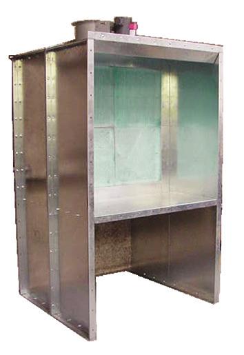 Open Front Bench Booths Heavy Duty Bolted Construction Batch and Automated Production Designs Easy to Install Available in a Wide Range of Designs to Meet Any Production Requirement Designed for both