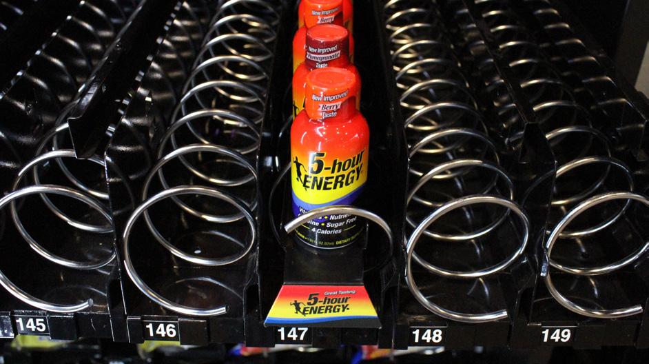 TEST VENDING 4.1 Load new dispenser rail with 5-hour ENERGY (FIG. 4.1) and test vend row.
