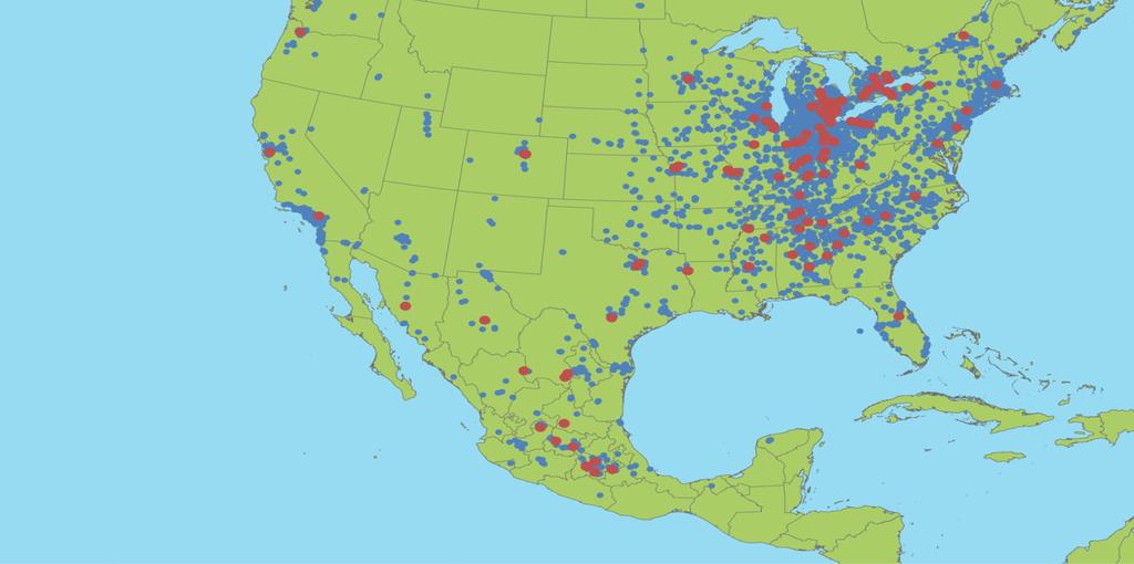 Footprint of the North American Automotive Industry Almost 500 automaker