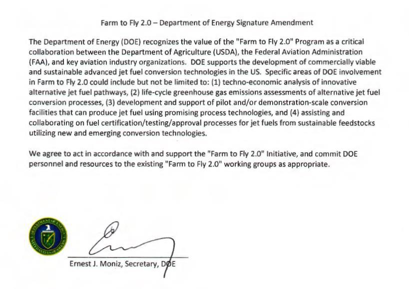 The recent addition of DOE Intended to leverage their biofuels expertise, and fill some R&DDD holes.