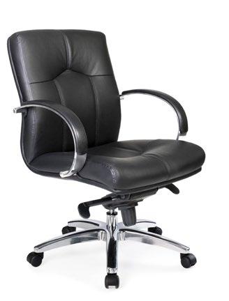 7 for more options Generously sized traditional executive chair with point multi-locking mech. Upholstered in high grade black leather with alloy arms and star base.