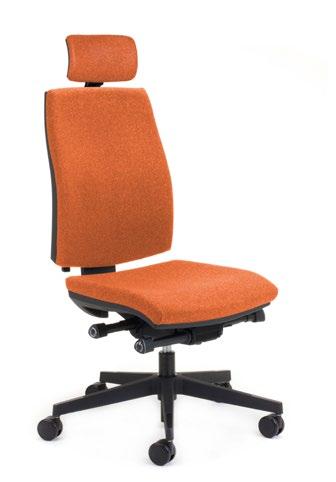490W x 46D From 40 to 20 440W x 40H Kinetic Executive Headrest. A-synchronised mechanism allows seat and back to move independently.