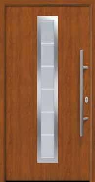 Two-colour entrance doors and side elements NEW Entrance doors in harmony with internal doors Design your ThermoPlus entrance door in Decograin Golden Oak, Dark Oak or Titan Metallic CH 703 on the