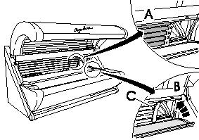Assembly Instructions 28. Illustration A39 Install filter mat B behind front crossmember. Slide both retainer clip over filter B.