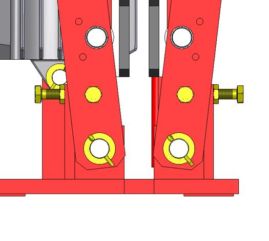 3.2 Set equal air gaps The brake levers are centered by adjusting bolts which are set by locking nuts. The centering of the brake levers is done with the brake completely released! 1.29 1.36 1.29 1.36 Fig.