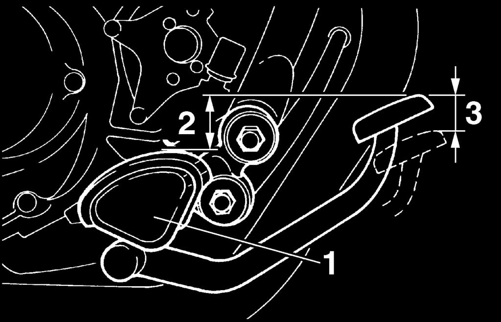 PERIODIC MAINTENANCE AND MINOR REPAIR EAU22201 Adjusting the brake pedal position and free play 1. Loosen the locknut at the brake pedal. 2.