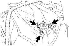 19mm socket & wrench and ratchet (i) Loosen (do not remove) the lower rear No. 2 suspension arm nut (A, Fig.