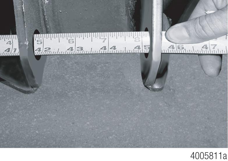 Set the opposite axle seat at 41-7/8-inches (1064 mm) from the inside of the seat to the inside of the opposite axle seat. Figure 16 and Figure 17.