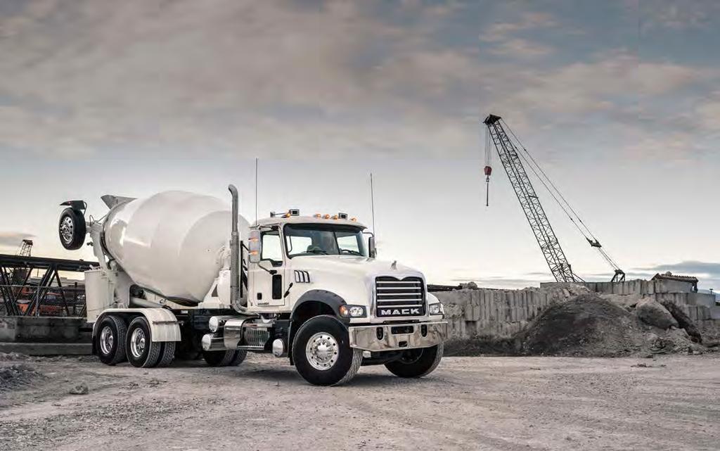 Granite Mixer Mack Granite mixers haul heavier loads and keep America moving forward. Weight savings Its weight-saving design and productivity-boosting components make for greater payload.