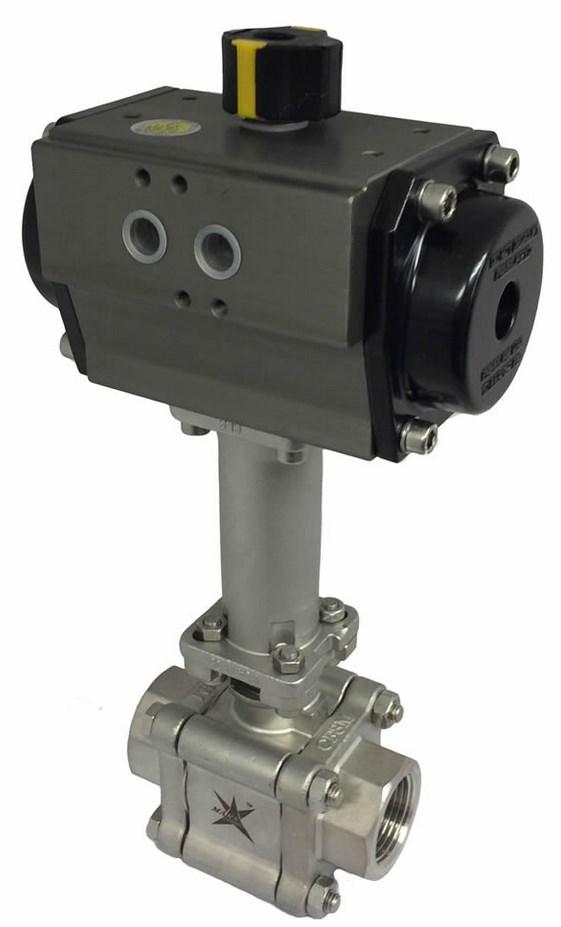 These ball valves are designed as a control ball valve with an optional electro-pneumatic or pneumatic positioner controlling the degree of opening or closing.