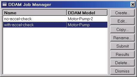 More than one DDAM model can be created and stored within an Abaqus/CAE database, and the currently defined models can be listed with the DDAM Model Manager, as shown in Figure 11.