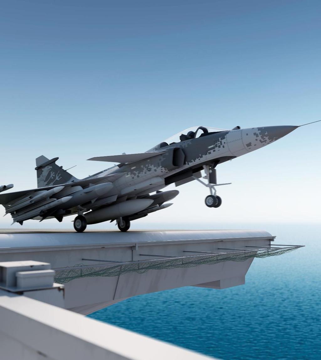 13 ACHIEVEMENTS GRIPEN MARITIME 12 month final design phase completed late 2016 as part of the FX-2 ToT programme included three specialist engineers from Embraer Designed from the outset for CATOBAR