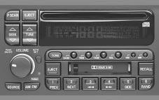 AM-FM Stereo with Cassette Tape and Compact Disc Player with Automatic Tone Control Playing the Radio VOLUME: Press this knob to turn the system on and off.