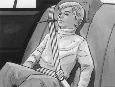 4. Buckle, position and release the safety belt as described in Rear Seat Outside Passenger Positions earlier in this section. Make sure that the shoulder belt crosses the shoulder.
