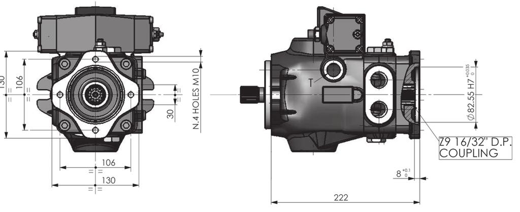 REAR PUMP FLANGE CONNECTIONS (Pump with