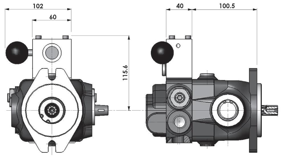 OPTIONAL Hand drive valve to join the A and B ports to allow the