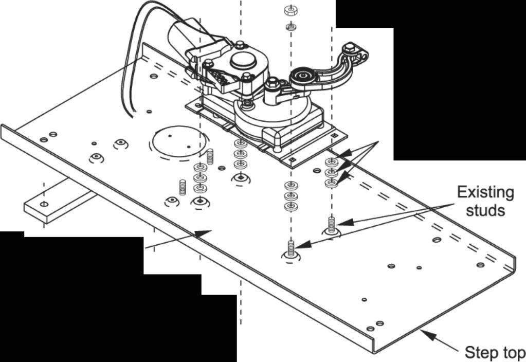 2. The hole pattern for the new IMGL assembly does not line up properly with the old mounting holes. See Figure 3 for a mounting diagram for the 23 Series Step and Figure 4 for the 34 Series Step.