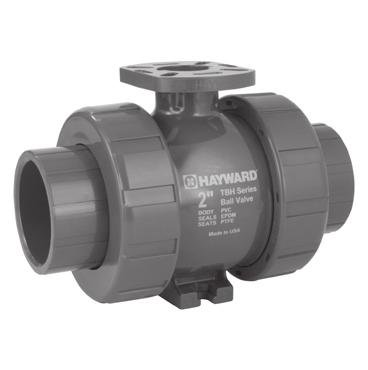 TBH SERIES **ACTUATION READY** TBH Series true union ball valves are offered in PVC and CPVC. O-rings are FPM or EPDM and seats are PTFE. All valves are assembled with silicone free lubricant.