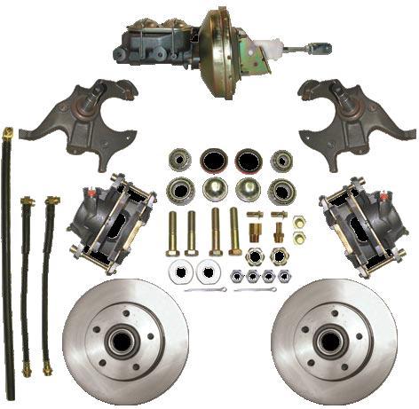 Installation Instructions for 630040 & 630050 A-Body 2 Drop Spindle Disc Brake Kit Instructions * High performance kit shown. Regular kit has plain rotors & hoses.