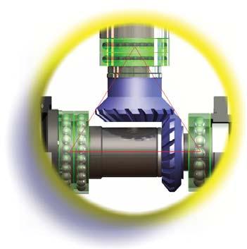 Gear Equilibrium - placement of bearings balance torque stress evenly through input/output shafts.