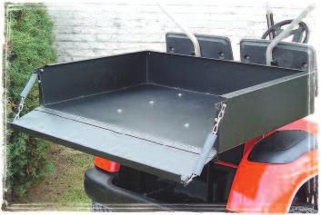 (*Except Club Car Old Style 81-00.5 and Precedent.) Boxes measure 30"L x 42"W x 8 1 4"D. Versatile! One kit mounts steel and aluminum box (see facing page for aluminum boxes).