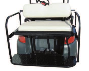 CLUB CAR PRECEDENT REAR SEAT KITS 16 Gauge Steel and Aluminum Construction :: Durable Powder Coat Paint :: OEM Cushion Patterns :: Stainless Steel Mounting Hardware :: 3 Seat Options Flip Flop Seat