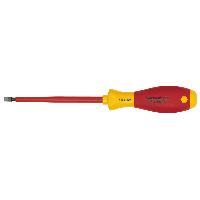 Accessories Slotted screwdriver VDE insulated screwdriver sets, for working on live parts up to 1000 V AC and 1500 V DC, DIN EN 60900. IEC 900. Each piece is "GS" safety tested.