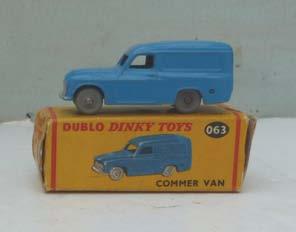 4.78B Diecasts - Dublo Dinky Toys 063 Commer Panel Van. Overall mid-blue.