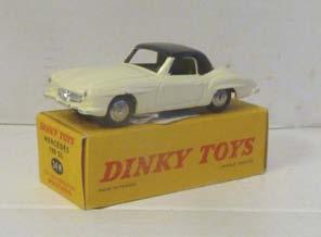 4.91B Diecasts - French Dinky Toys No. 24H Mercedes 190 SL 2-door Coupé. Off-white with black hood.