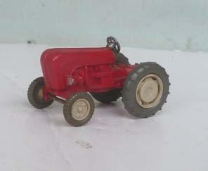 Overall red with black wheels. Tow-hook. Lacks steering wheel and seat Price ( ): 6.
