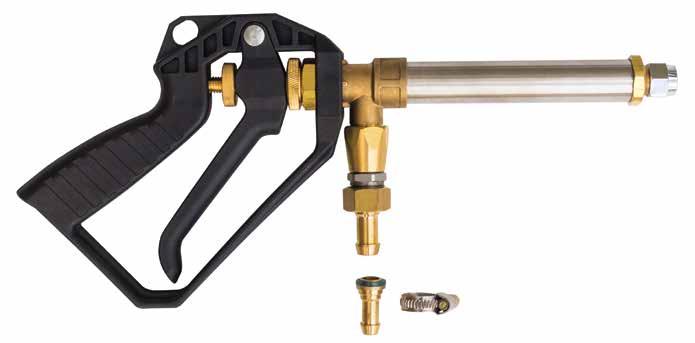comfortable Supplied with extension lance & brass adjustable nozzle 1/2 BSP M inlet supplied with 3/8 and 1/2 hosetails PA SPRAY GUN Popular with farmers, orchardists and