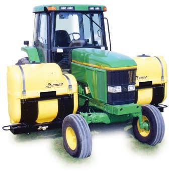 QUICK TACH SIDE MOUNT TRACTOR MOUNTS Standard two wheel drive tractors Features Tanks come in two sizes: 200 or 250 gallon Tanks feature a dual jet agitator, sump, molded sight gauge and fillwell