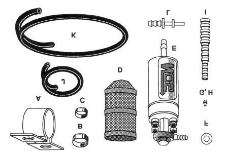 Chapter 3 Kit Number 0015 Component Installation NOTE: Skip this chapter if you did not purchase a 05115-II or 0015 Upgrade. 3.1 Kit Components Before beginning the installation of your NOS kit, compare the components in your kit with those shown in Figure 10 and listed in Table 3.