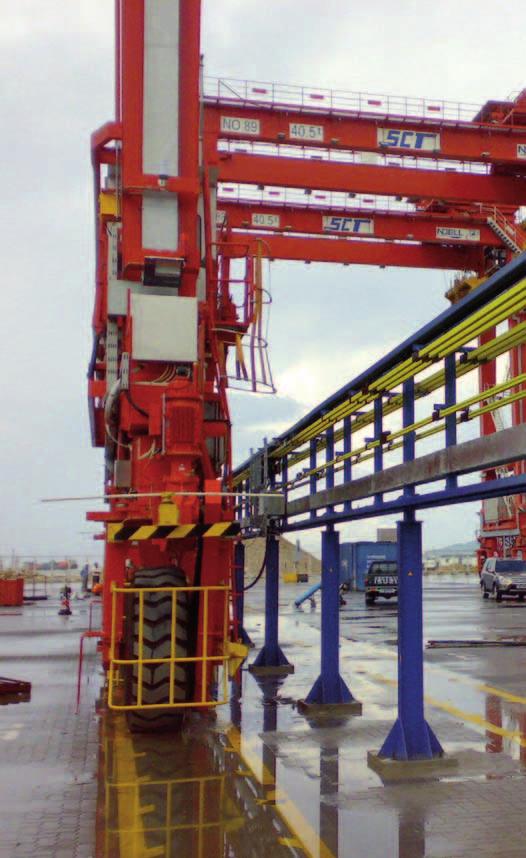 Conductor Bar Systems High Flexibility for the E-RTG TM Conductor bars are mounted on a steel frame system which is bolted on top of a concrete base.